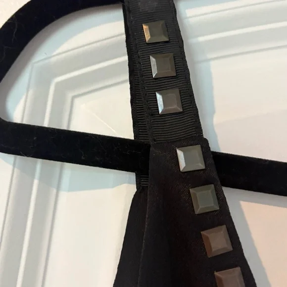 Anthropologie Black Sleeveless Embellished Mini Dress - Picture 8 of 13